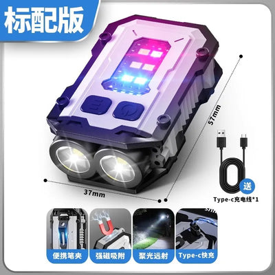EDC Tactical Flashlight Portable Mini Light Outdoor Camping Hiking Tools Molle Clip USB Rechargeable Running Emergency Hiking by Smarsty