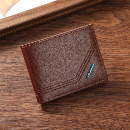 Men Short Bifold Faux Leather Masculina Billetera Credit ID Card Holder Wallet Billfold Purse Clutch Solid Hombre Business Slim - Smarsty