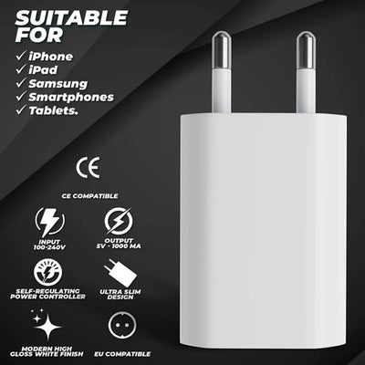 Compact USB Wall Charger For iPhone 7 To 13 ProMax - Smarsty