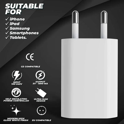 Compact USB Wall Charger For iPhone 7 To 13 ProMax - Smarsty
