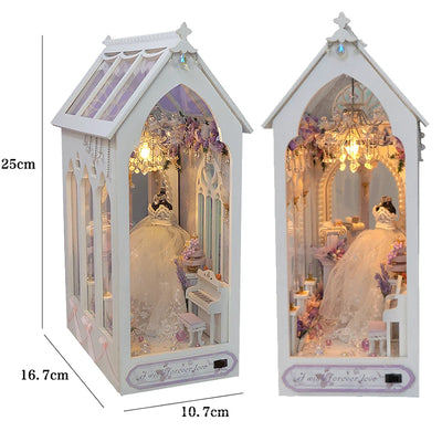 DIY Book Nook Kit 3D Miniature Wooden Doll House Photo Frame Ornament Bookshelf Insert Retro Booknook Decor For Birthday Gifts by Smarsty