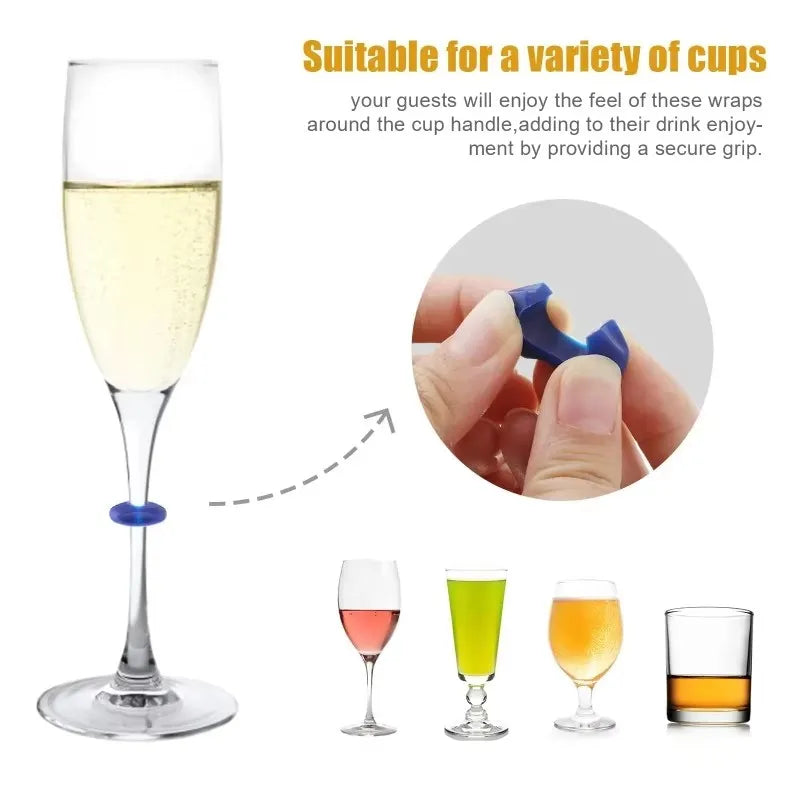 Silicone Wine Glass Markers for Easy Party Identification - Smarsty