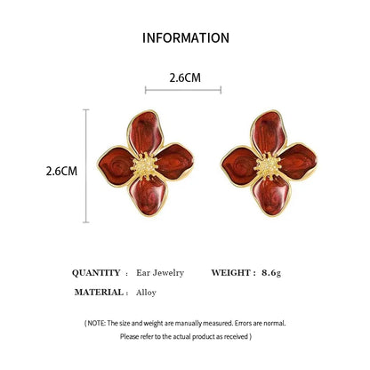 Vintage Sweet Flower Stud Earrings For Women Bridal - Smarsty