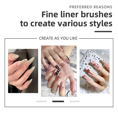 5PCS Nail Art Liner Brushes for Precision Manicure Designs - Smarsty