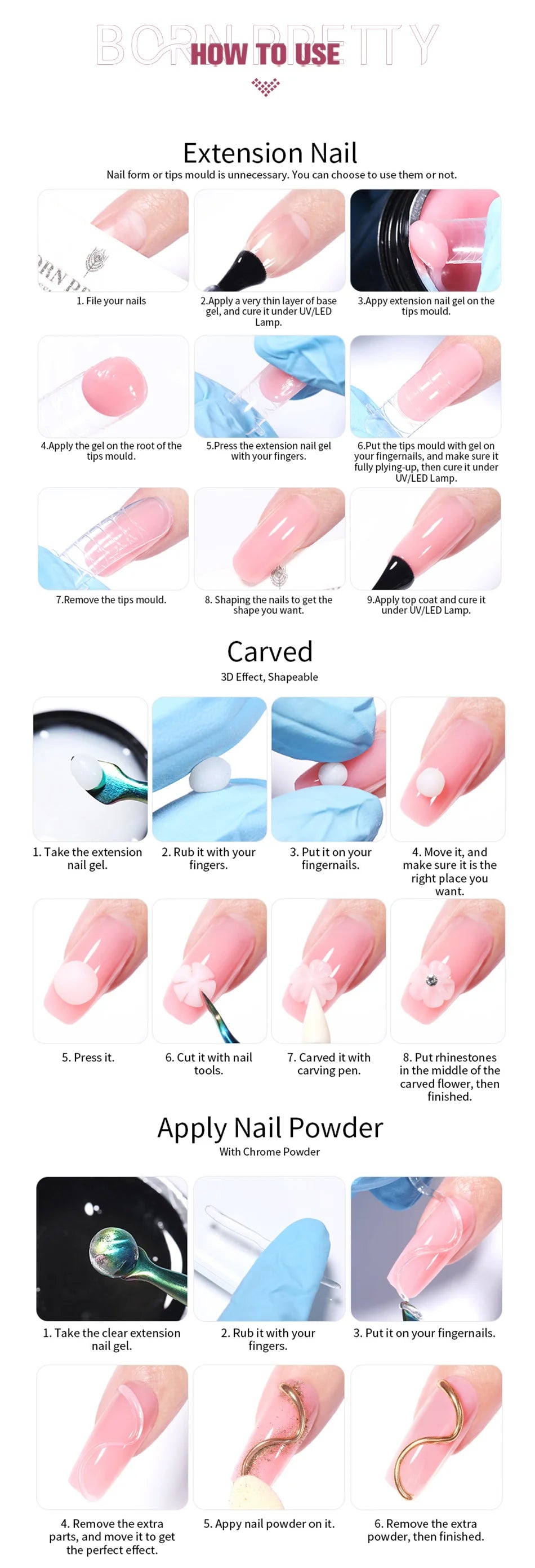 Born Pretty Clear Non Stick Nail Extension Gel - Smarsty