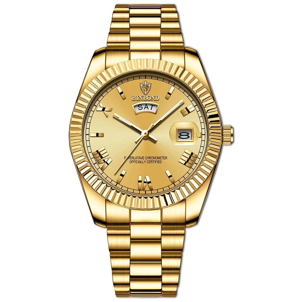 BINBOND Men's Waterproof Quartz Watch with Luminous Features - Smarsty