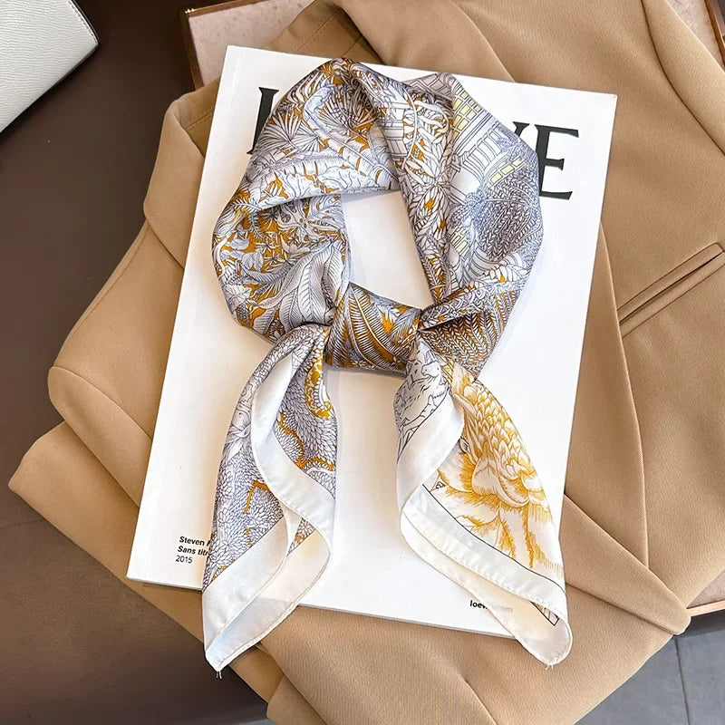 Luxury Women Silk Leopard Print Scarf Soft Satin Wrap - Smarsty