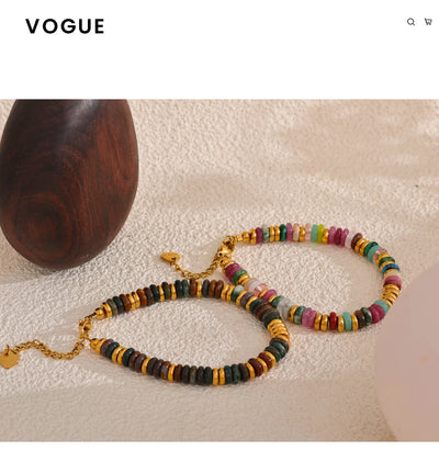 Colorful Natural Stone Beads Waterproof Bracelet for Women - Smarsty