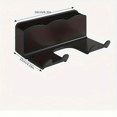1pc Hair dryer storage rack, non perforated bathroom wall mounted bracket, bathroom air duct storage - Smarsty