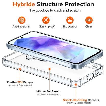 Glass Case With Silicone Cover For A55 Shockproof Design - Smarsty