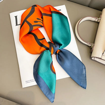 Silk Square Scarf for Women Sun Protection Luxury Shawl - Smarsty