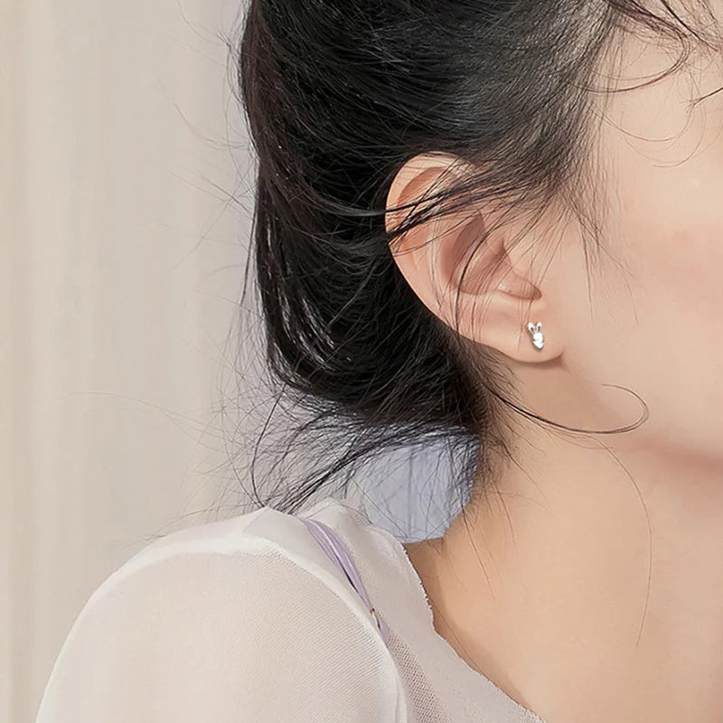 925 Silver Tragus Piercing Helix Studs Butterfly Heart - Smarsty