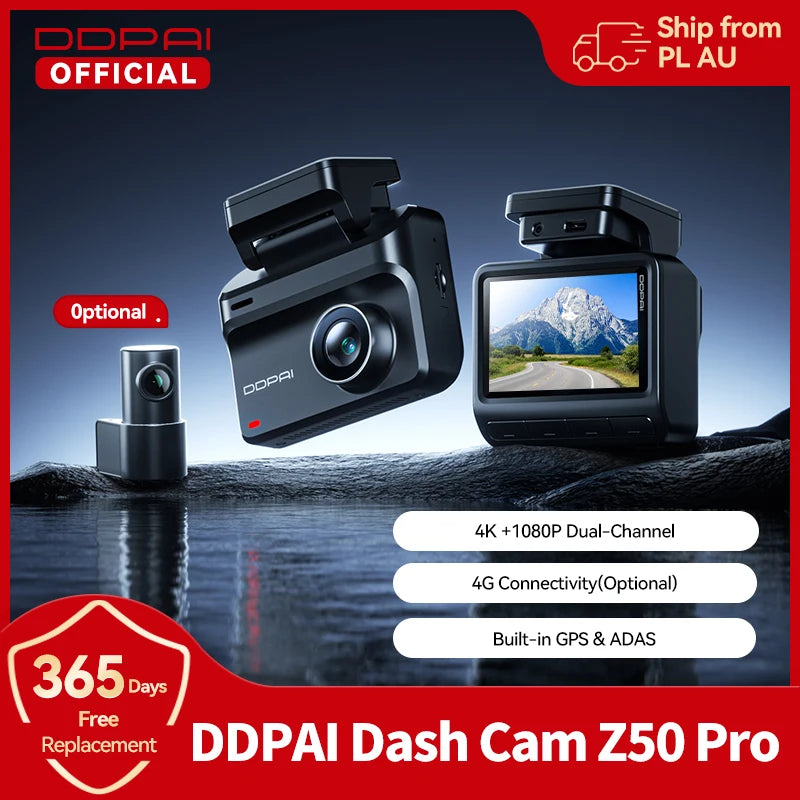 Dash Cam 4K Night Vision GPS ADAS Front Rear Parking - Smarsty
