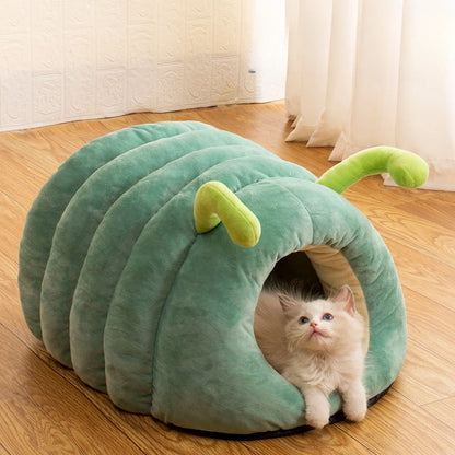 Warm Plush Cat Bed with Foldable Design - Smarsty