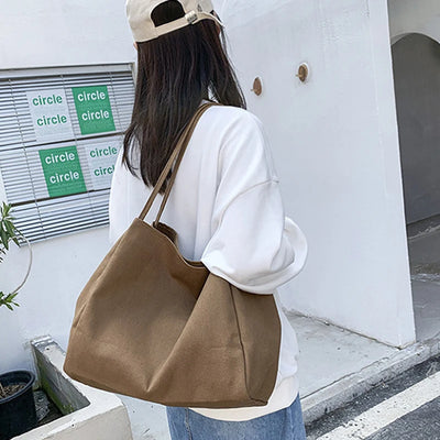 Large Capacity Canvas Shopper Tote Reusable For Women - Smarsty