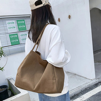 Large Capacity Canvas Shopper Tote Reusable For Women - Smarsty