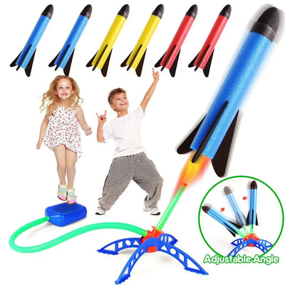 Kid Air Rocket Foot Pump Launcher Outdoor Air Pressed Pedal Soaring Rocket Toys Child Play Set Jump Sport Game Toys For Children - Smarsty