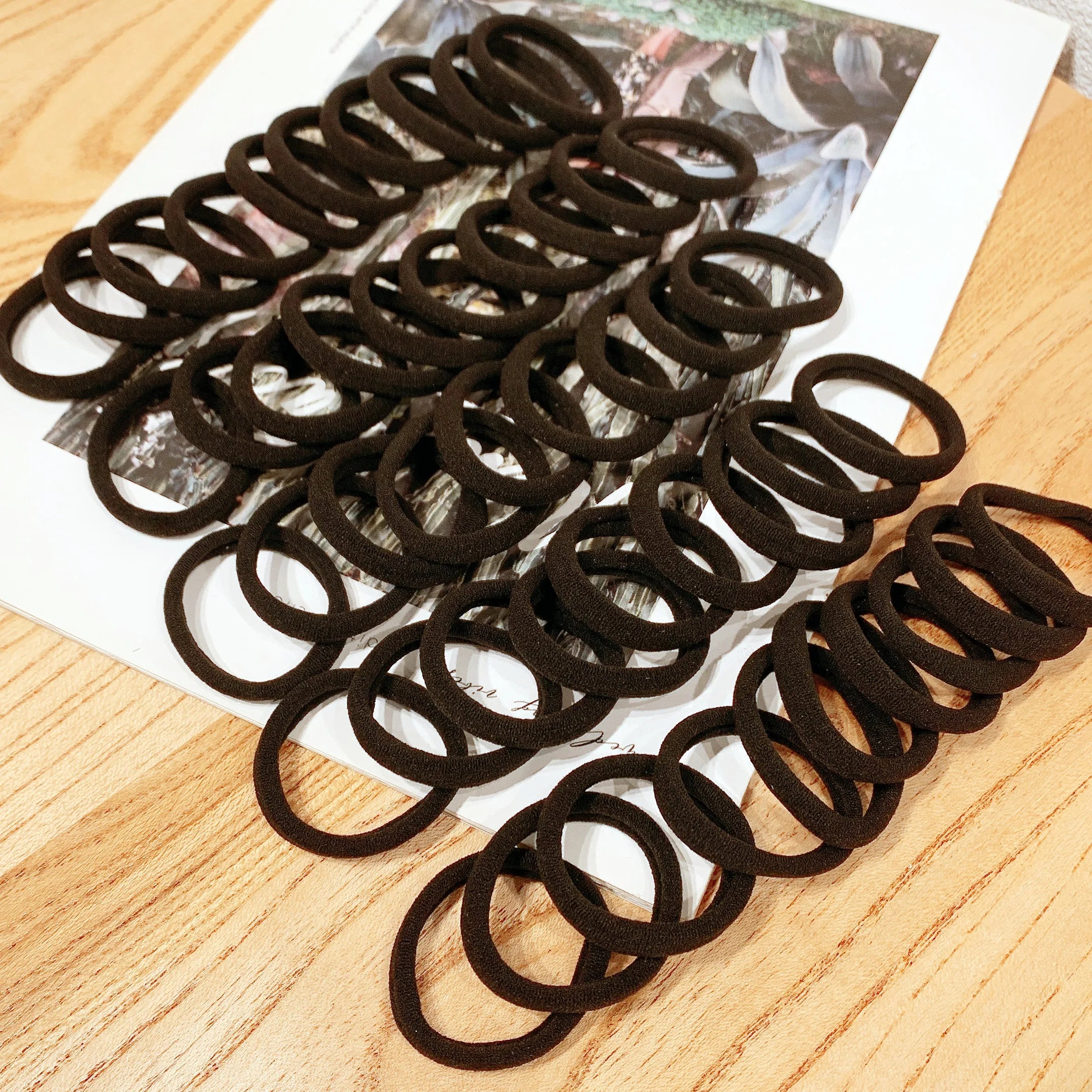 Black Hair Bands High Elastic Strong Hold 100pcs Pack - Smarsty