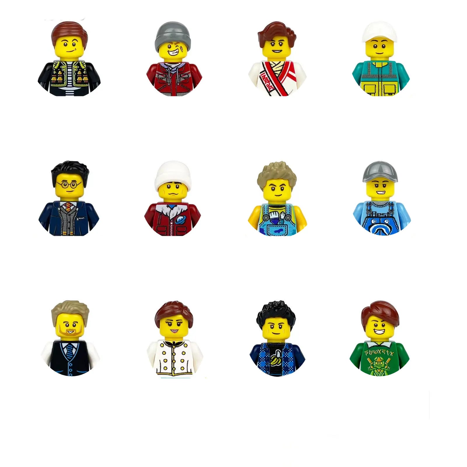 building blocks action doll mini city figures toys girls soldiers policeman robot worker fireman farmer cook movie characters