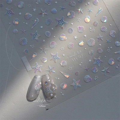 Summer Beach Nail Art Stickers with Ocean Designs - Smarsty