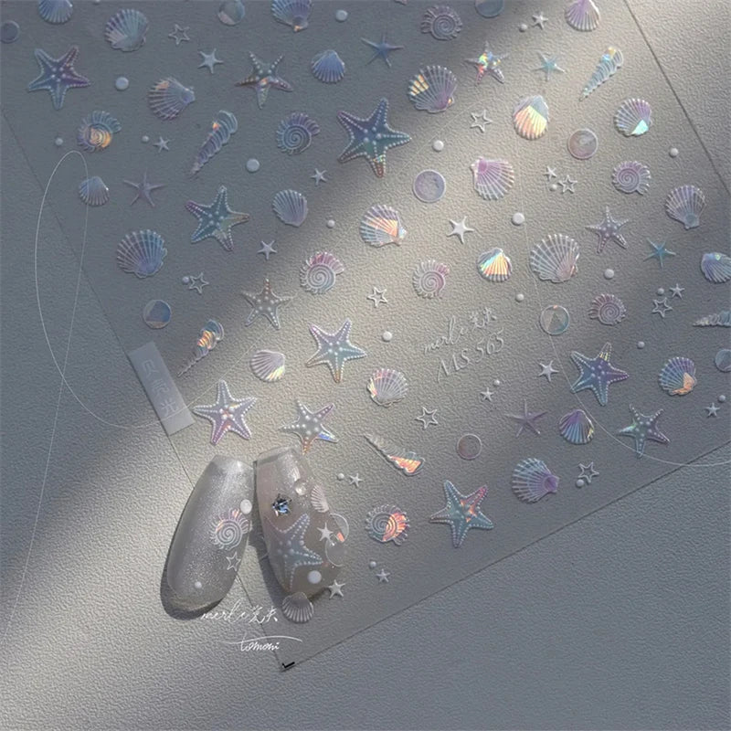 Summer Beach Nail Art Stickers with Ocean Designs - Smarsty