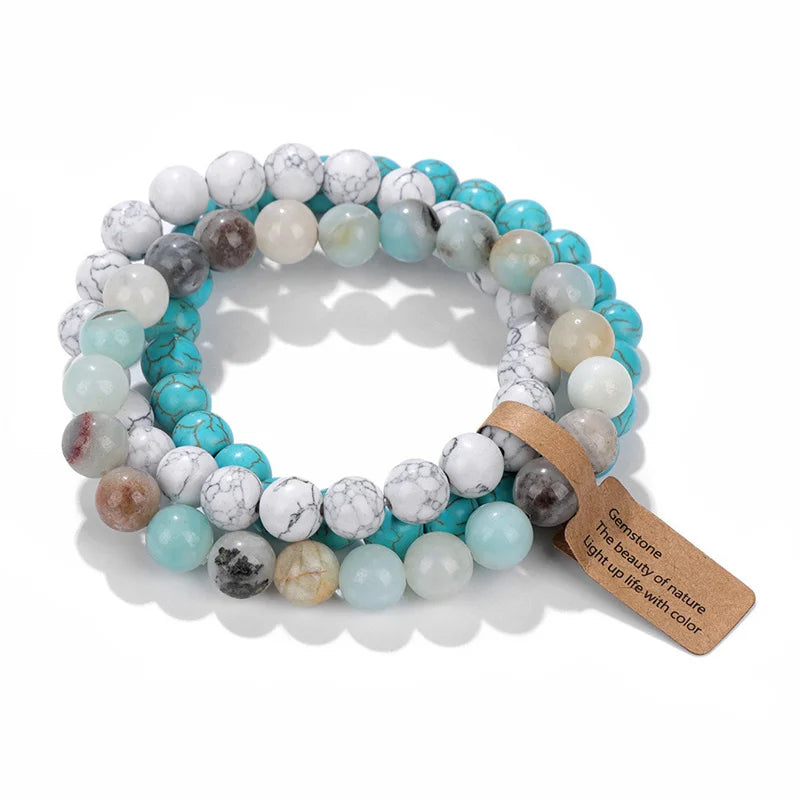 Natural Amethyst Crystal Beads Women's Bracelet Multi Layered Design - Smarsty