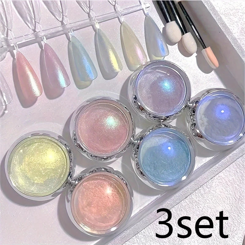 Shimmering Aurora Nail Powder Set for Stunning Holographic Effects - Smarsty