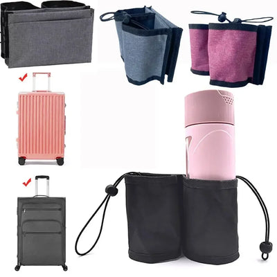 Travel Luggage Cup Holder Durable Free Hand Suitcase Drink Bag Travel Milk Tea Coffee Mugs Holder Fits All Suitcase Handles - Smarsty