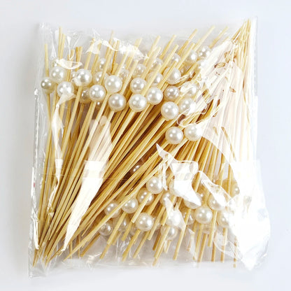 Wedding Pearl Wooden Skewers for Party Snacks - Smarsty