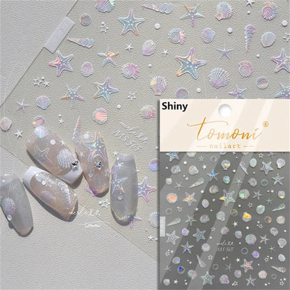 Summer Beach Nail Art Stickers with Ocean Designs - Smarsty