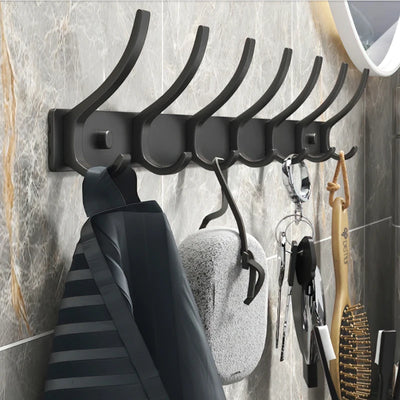 Black and White Folding Robe Hooks for Bathroom Storage - Smarsty