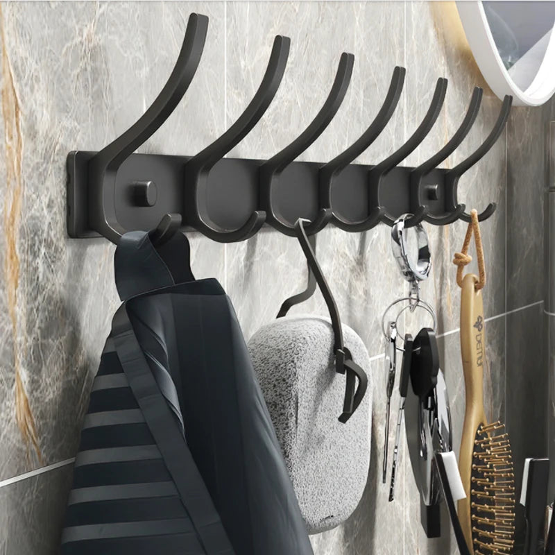 Black and White Folding Robe Hooks for Bathroom Storage - Smarsty