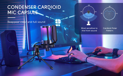 FIFINE USB Condenser Gaming Microphone with Pop Filter - Smarsty