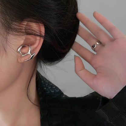 Irregular Liquid Metal Hollow Earrings Lightweight Punk - Smarsty