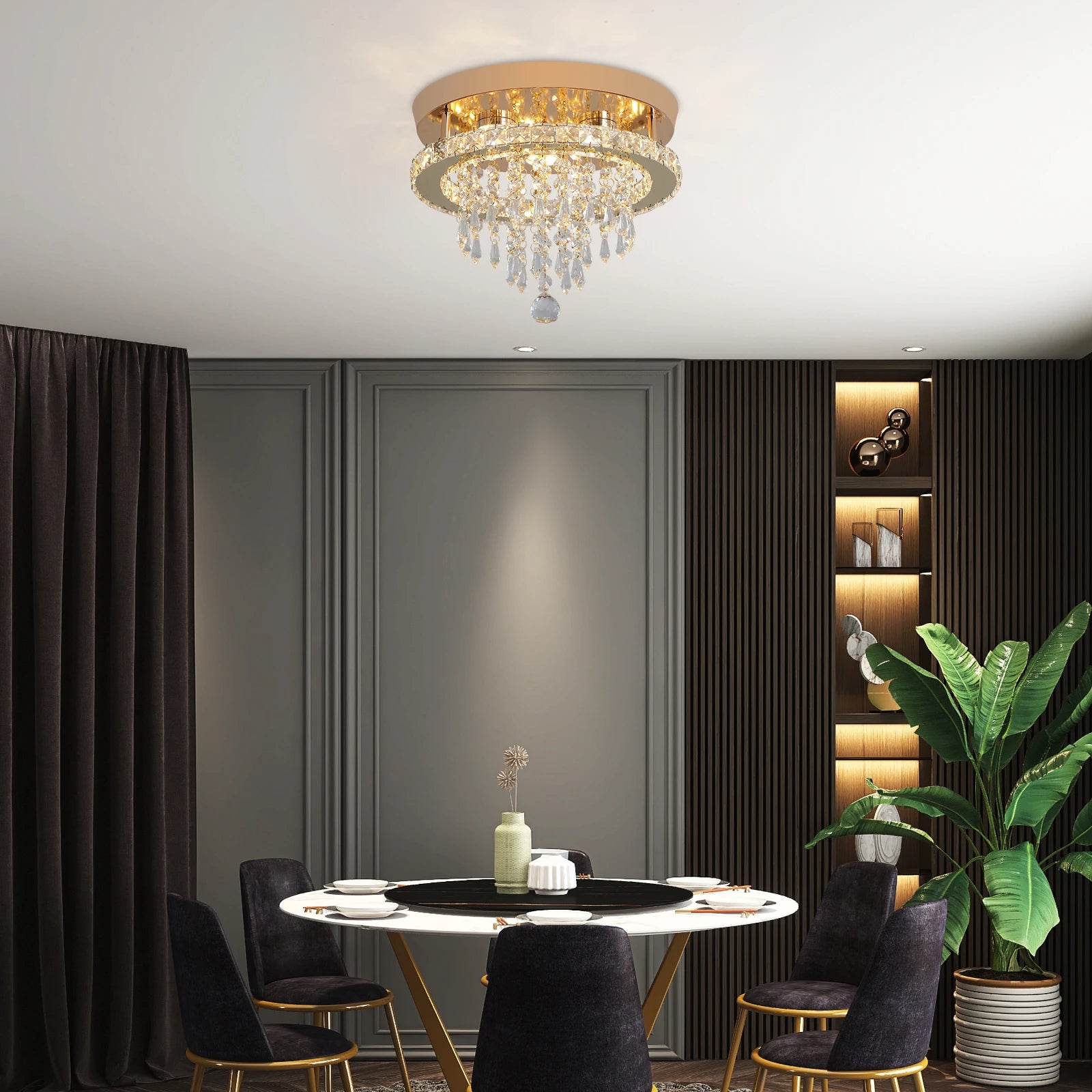 VETRULUS Luxury Crystal Chandelier Lustre Design Gold Modern Led Ceiling Light  Living Room Bedroom Hanging Lamp LightingFixture