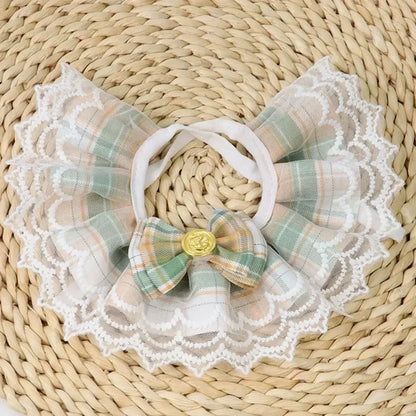 Pink Plaid Dog Bowtie Bib for Stylish Pets - Smarsty