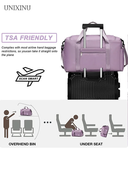 Unixinu Carry On Weekender Duffle Bag With Shoe Compartment - Smarsty