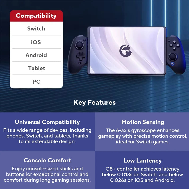GameSir G8 Plus Bluetooth Gamepad with Hall Effect Joystick - Smarsty