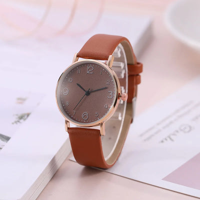 Women Casual Leather Analog Watch with Arabic Numbers - Smarsty