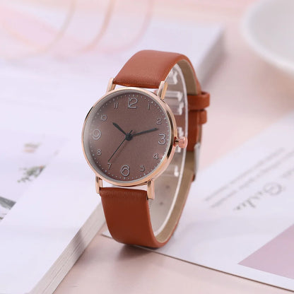 Women Casual Leather Analog Watch with Arabic Numbers - Smarsty