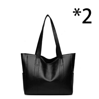 Vintage Large Capacity Tote Bag With Premium Vegan Leather - Smarsty