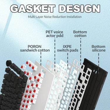 AK820 Mechanical Keyboard With Rotary Volume Control - Smarsty