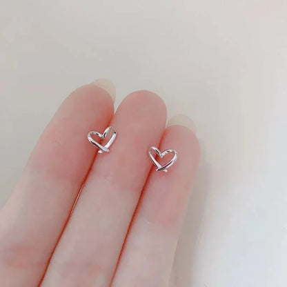 Hypoallergenic Heart Stud Earrings Minimalist Daily Wear - Smarsty