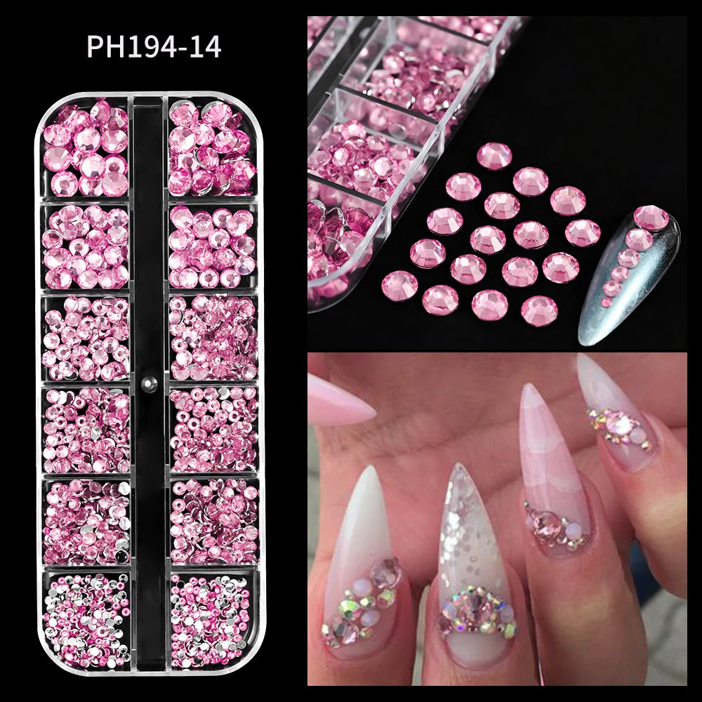Mixed Nail Rhinestones with Shiny Clear Colors for Stunning Nail Art - Smarsty