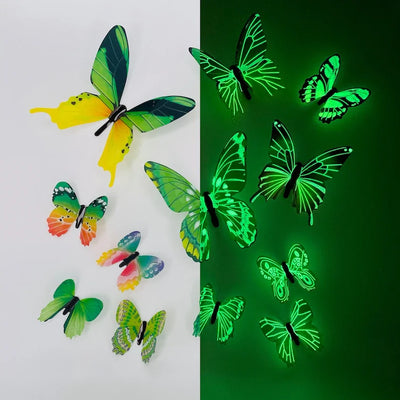 3D Luminous Butterfly Wall Stickers for Creative Home Decor - Smarsty