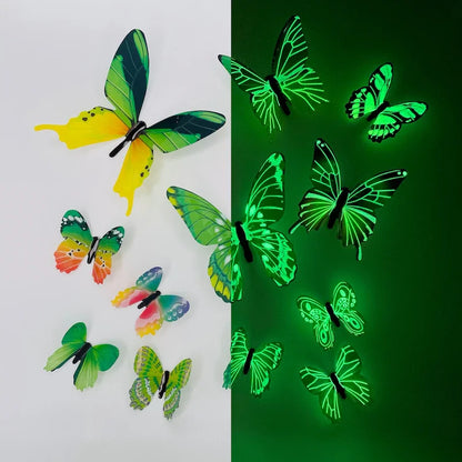 3D Luminous Butterfly Wall Stickers for Creative Home Decor - Smarsty