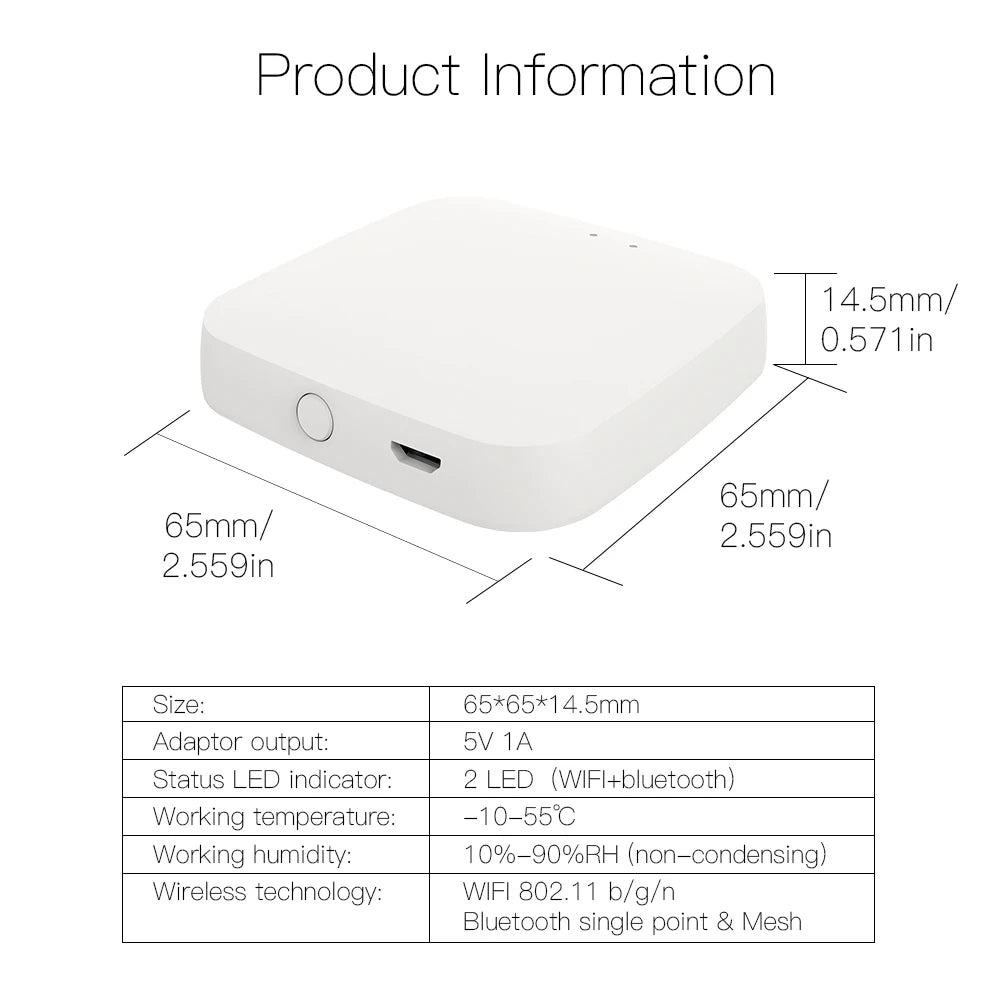 MOES Tuya Bluetooth Gateway Hub for Smart Home Control - Smarsty