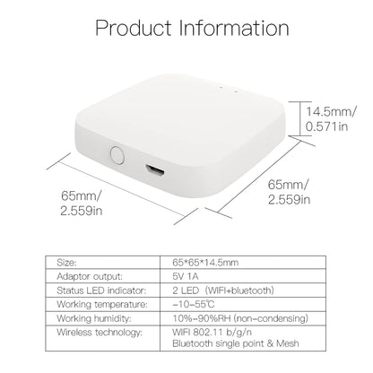 MOES Tuya Bluetooth Gateway Hub for Smart Home Control - Smarsty