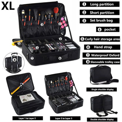 Large Capacity Travel Makeup Case Cosmetic Organizer - Smarsty