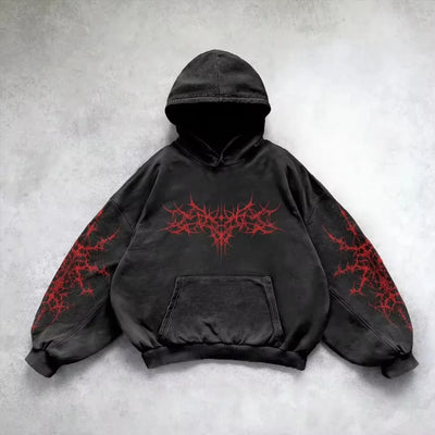American Y2K New Fashion Trend Fleece Padded Zipper Hoodie Women Street Hip Hop Joker Loose Sweatshirt Couple Casual Punk Hoodie - Smarsty